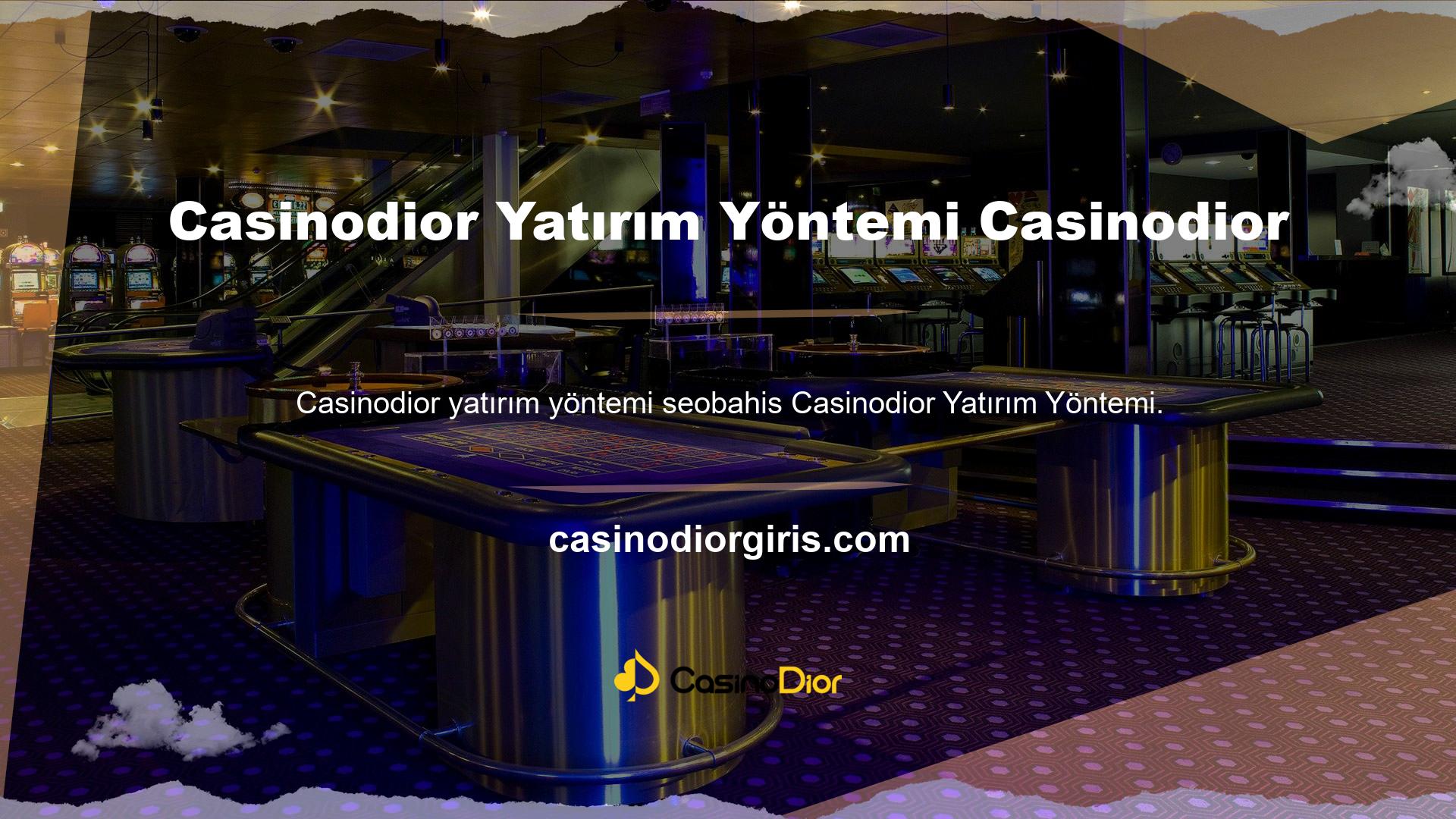Casinodior Yatırım Yöntemi Casinodior Casino Sitesi Mevduatları ve Çekme Teknolojisi, kullanıcıların çoğunluğu tarafından derinden takdir edildiği söylenebilir